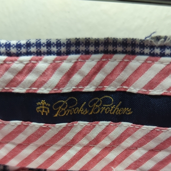 Brooks Brothers Lobster Bermuda Shorts Blue White Checkered Cotton Men's Size 40 - Picture 2 of 6